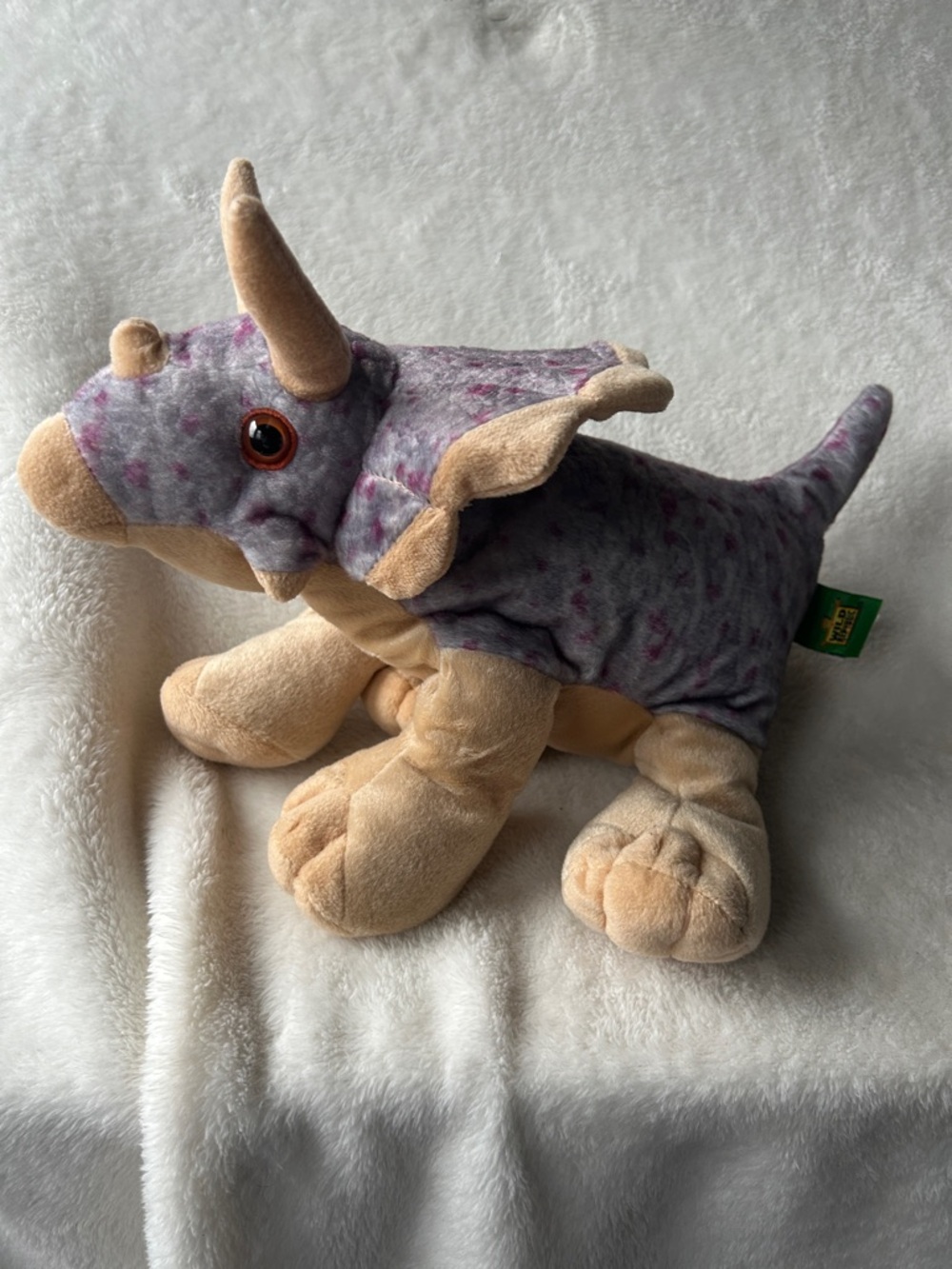 Wild Repúblic Plush Triceratops Stuffed Animal - Purple & Tan/grey